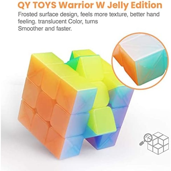 Toy Warrior W 3x3 speed cube jelly 3x3x3 magisk kubepuslespill gjennomsiktig rosa