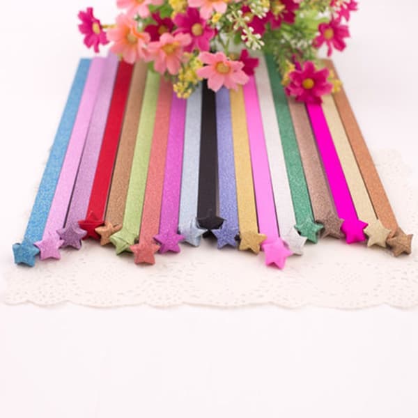 20 farver glitter pink stjerne papir løg papir foldet mat g