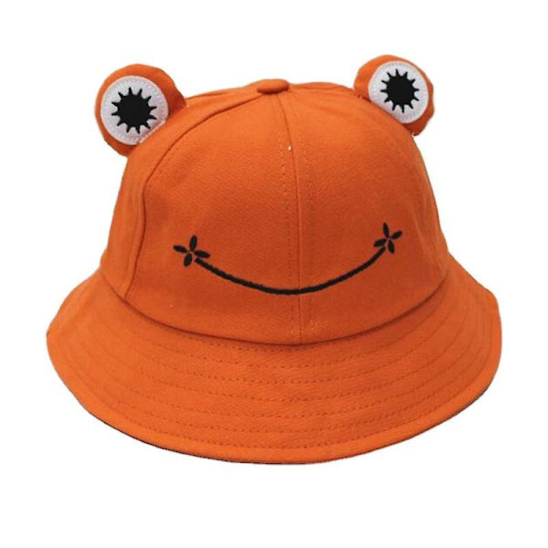 Fiskehatter Dame Fiskehatt Frosk Solhatt Unisex Bøttehatt Sammenleggbar Utendørs Sommerhatt For Camping Fotturer Orange