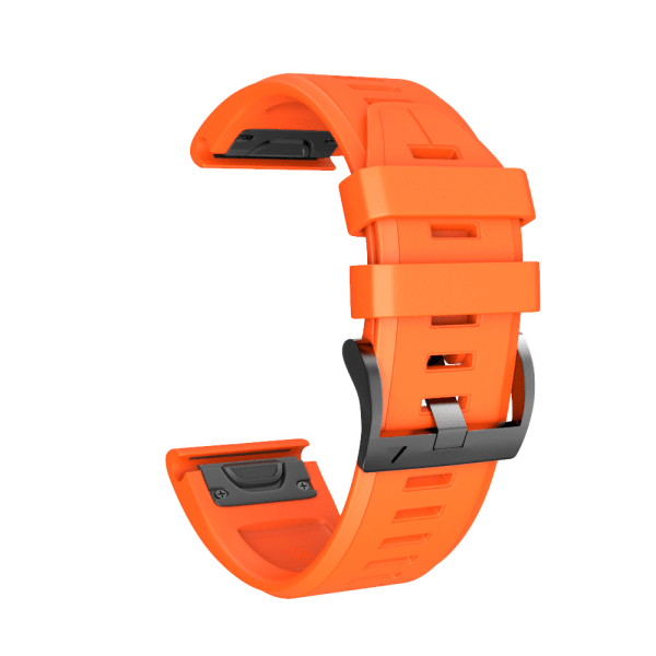 Orangefärgad 5X-rem med fjäderlås, 22 mm Easy Fit silikonrem kompatibel med Garmin Fenix 5X / Fenix 5X Plus/Fenix 3 / Fenix 3 HR/Fenix 6X/Fenix