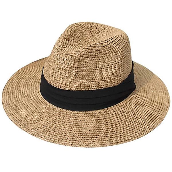 Panama Hat - Rullelig Halm Fedora Sommer Strand Solhatte Til Mænd og Kvinder