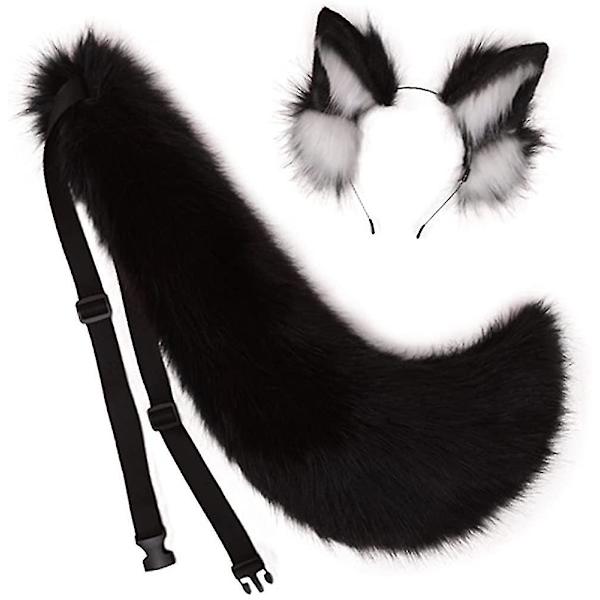 Dyr Stor Hale Ræv Kat Hund Ulv Hale Og Ører Pandebånd Cosplay Kostume Tilbehør