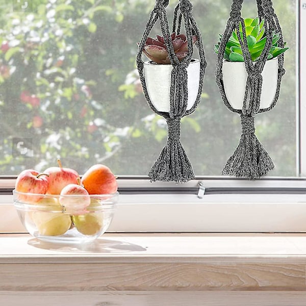 13 tum Mini Macrame Växt Hängare, Söta Biltillbehör, Boho Backspegel