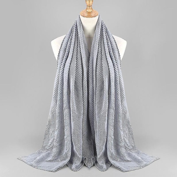 Ny mote twill preget skjerf, bomull og lin hodeplagg, dame hodeplagg, skjerf Gray