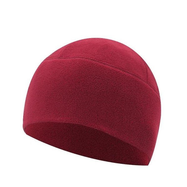 Udendørs Polar Fleece Kold Varm Bjergbestigning Ski Hat Ridning Fleece Hat Wine Red