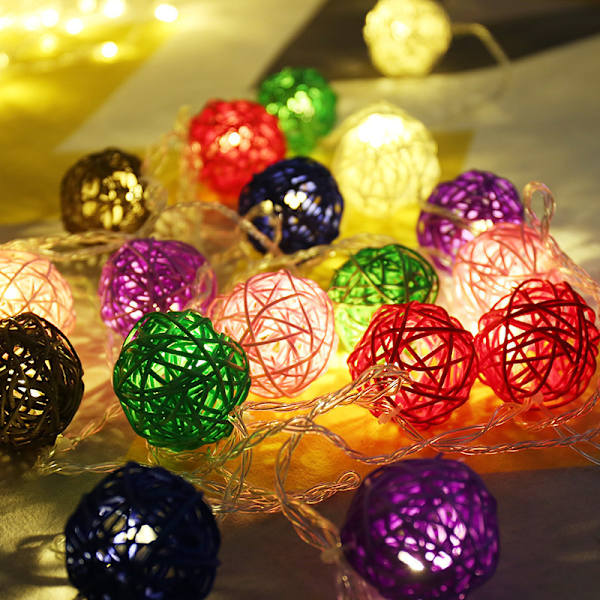3m 20 pære USB rattan lys Thai kugle streng lys lanterne natlys julefest hus bar dekoration