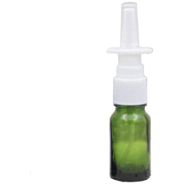 5 stk 15ml påfyllbar plast nesesprayflaske med fintåkesprøyte Green