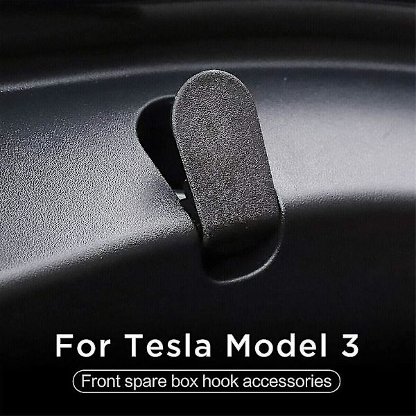 2-pack främre bagageutrymmeskrok för Tesla Model 3 Svart slitstark ABS-bilmodifiering passar Tesla hushålls främre bagageutrymmeskrok Tesla Model 3 ABS bekväm