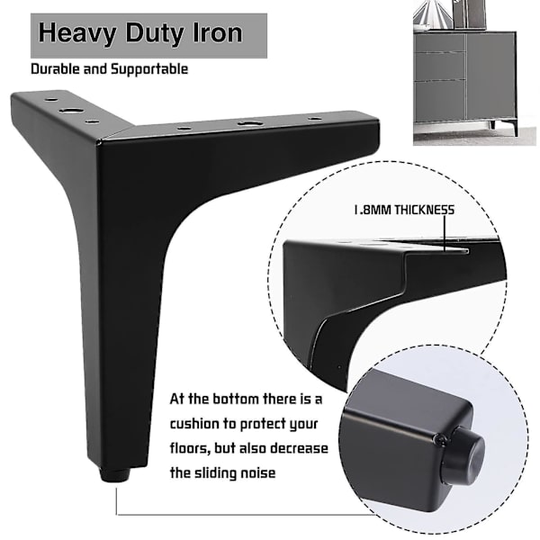 4 kpl 10 cm metalliset huonekalujalat moderni kolmio huonekalujalat diy korvaava kaappi kaappi Height 10cm
