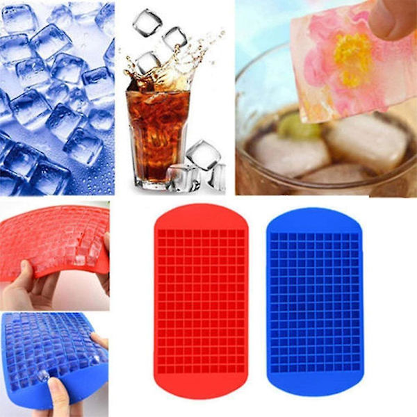 3-pack silikon mini isbitbrickor, 160 hålrums små isbitformar