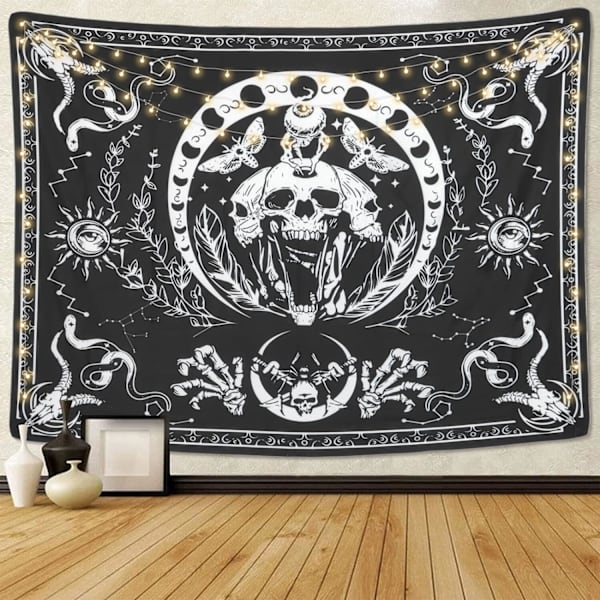 Kallo Luuranko Seinävaate Mustavalkoinen Käärme Koiperhonen Seinävaate Mandala Seinävaate Kuu Seinävaate Koiperhonen, L / 150x200cm