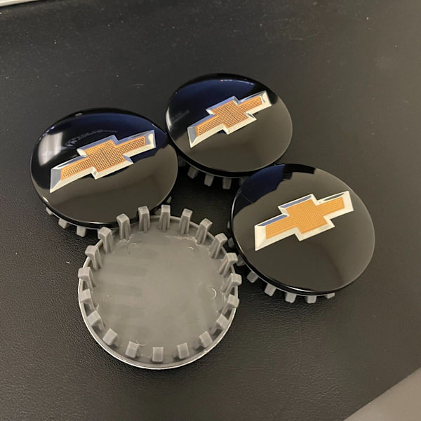 4X Chevy 83mm Svarta Navkapslar Silverado 1500 Tahoe Suburban 14-2020