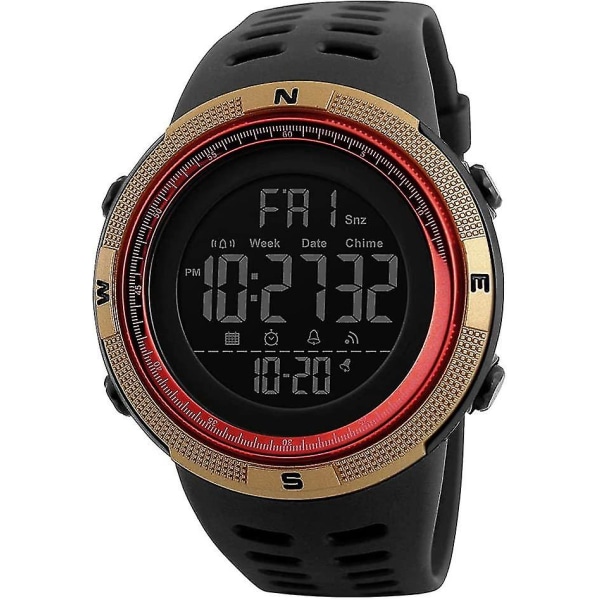 Digital watch för män .50 m vattentät stoppur Alarm Count Down Calendar Dat