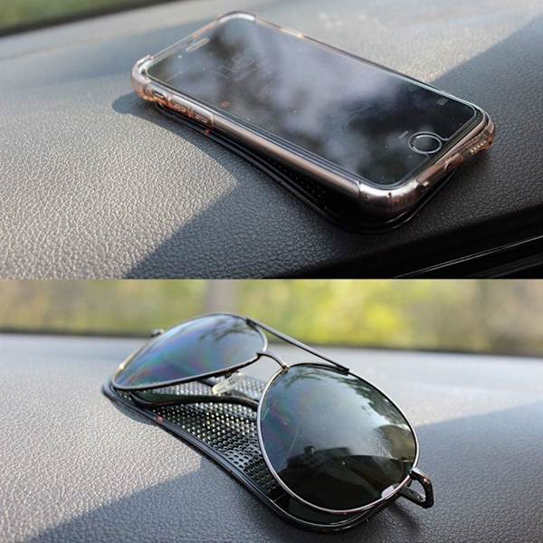 13 x 7 cm svart silikon sklisikker klebrig matte for bil 5 stk gjenbrukbare klebrige pads sklisikker klebrig matte for smarttelefon pad bil dashbord