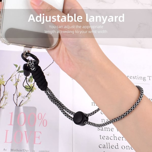 Kompatibel med Universal Mobiltelefon Lanyard Bærbar Håndledsrem Justerbar Anti-Lost Telefon Håndledsremme Lanyard Kompatibel med Alle Smartphones-Bl