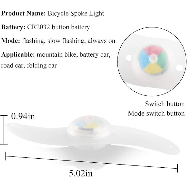 4 X Led sykkelhjul lys, vanntett Led sykkelhjul lys med 3 blinkende moduser Led sykkelhjul lampe for voksen og barn sykkel - rød Color