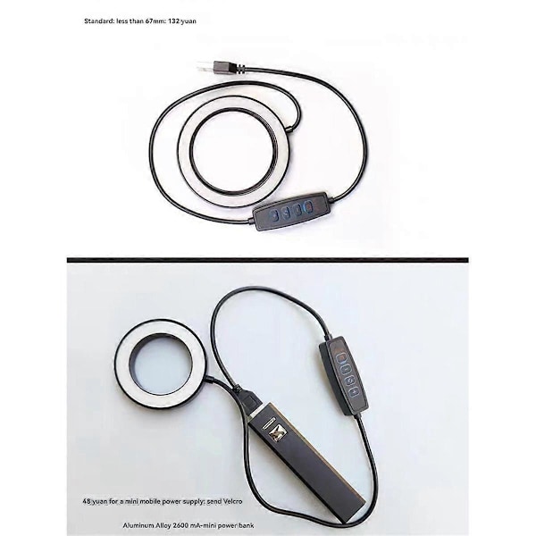 7W LED Ringlys 67mm Dimbar Fyllys for Kameraer Universelle Makrofotograferingsverktøy