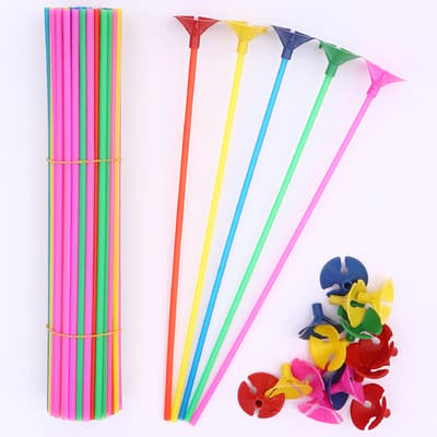 50 stk. genanvendelige macaron ballon plastikpinde 35 cm