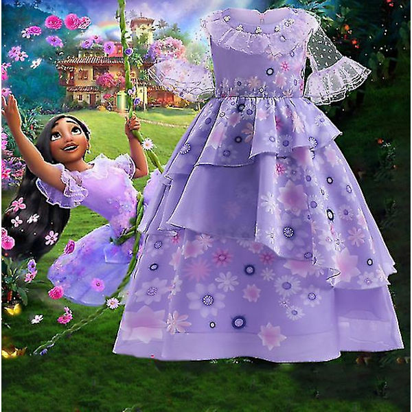 Isabela Filmkaraktär Encanto Kostym Flickor Prinsesskostym Set 140