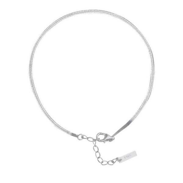 925 Silver Anklet Rhodium Plated Venetian Mesh