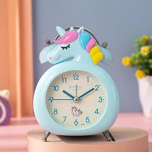 Kids Alarm Clock With Night Light, Unicorn Double Bells Clock