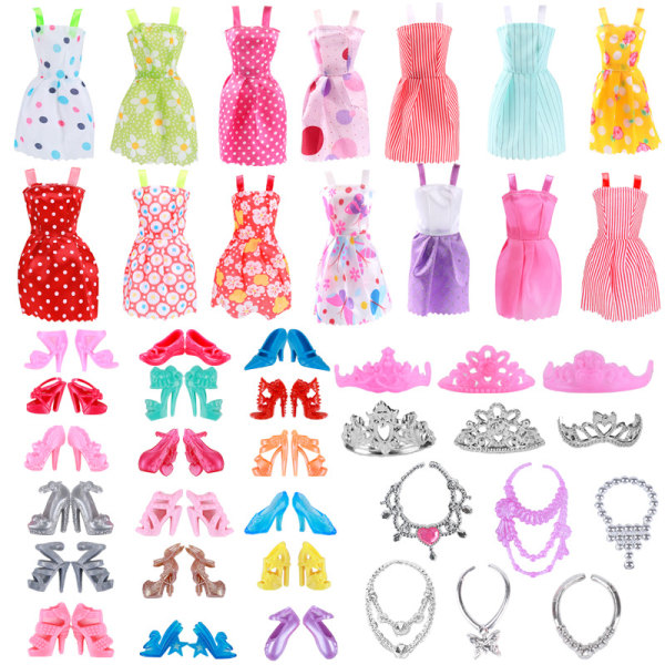 32 stycken 30cm/11in Barbie kläder och skor dress-up accessoarer