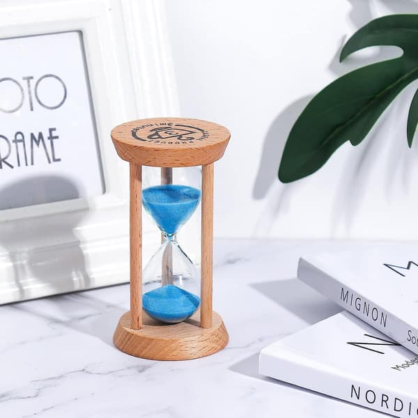 Mini Sand Timer - Trä Timglas Timer Trä Målarverktyg För Hem Och Restaurang 3 Minuter Blue