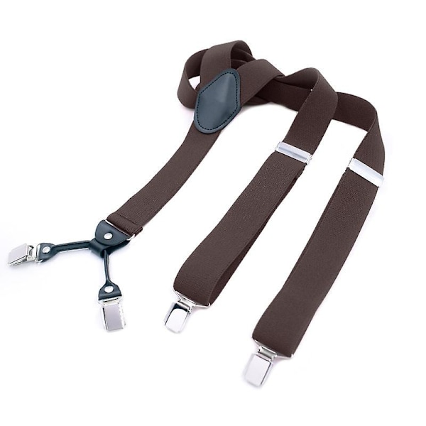 Läderhängslen för män Y-formade Brown