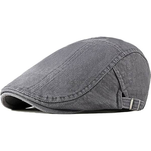 Herre Flade Kasketter, Dame Vintage Baret Bomulds Kasket, Peaky Newsboy Irske Huer, Justerbar Flade Kasket, Grå