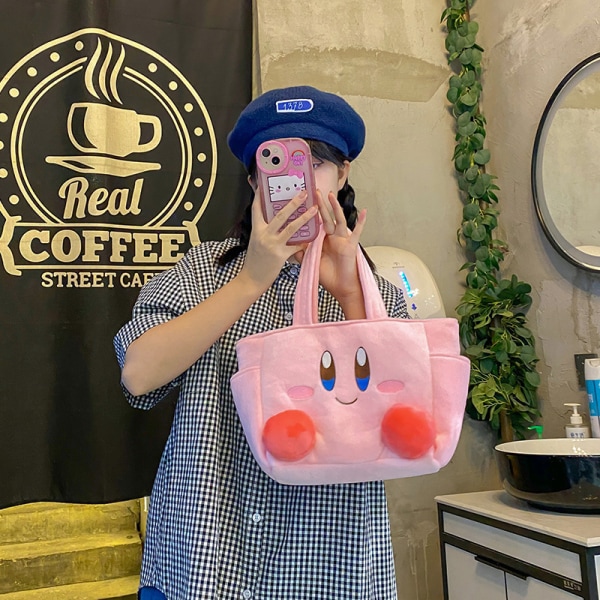 Plys håndtaske sød makeup opbevaringspung opbevaring sød frokost shopping taske piger pink 1