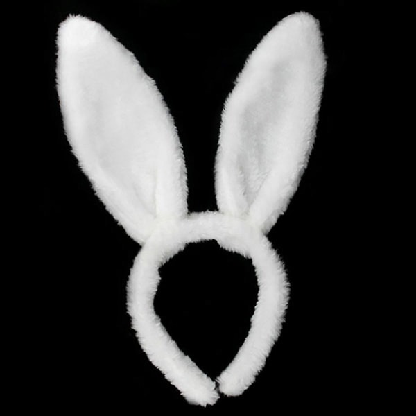 2 Pcs Rabbit Ears Headband White Plush Rabbit Ears Headband For Children Adults, Carnival Party