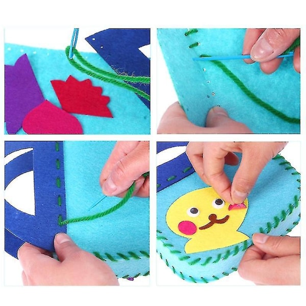 Diy Handbag Non Woven Cloth Cartoon Bag Children Kids Art Class Diy Felt Craft