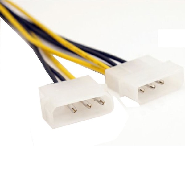 Dual Molex Lp4 4-stifts till 8-stifts PCI-E Express-omvandlare Adapter Strömkabel