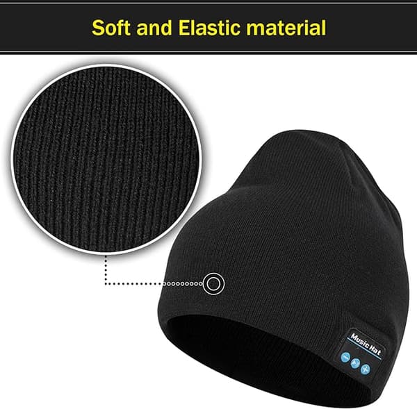 Bluetooth 5.0 trådlösa hörlurar stickad ullmössa vintervärme samtal musik Bluetooth mössa