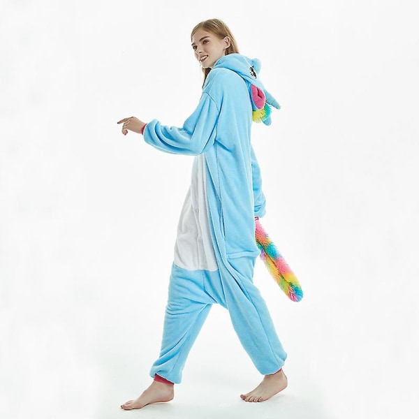 Unisex Flannel Dyre Pyjamas En-delt Nattøj Hoodie Natdragt Fest Cosplay Dyr Siamese Pyjamas L