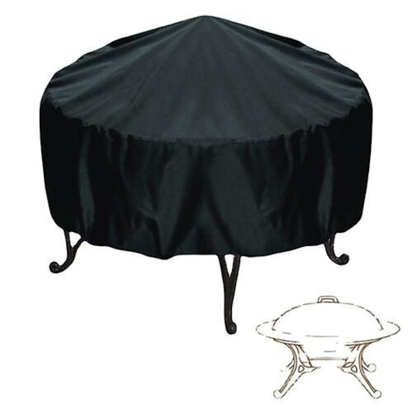 Bbq Grill Cover, Rund Grillovertræk Heavy Duty Vandtæt Ryger Cover Dome Gas Udendørs Grillovertræk, 120x75cm