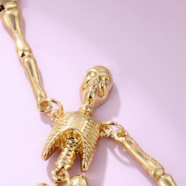 Par Halloween Metall Hängande Örhängen Skalle Skelett Hängande Örhängen Mörk Retro Stil Smycken Guld+Silver