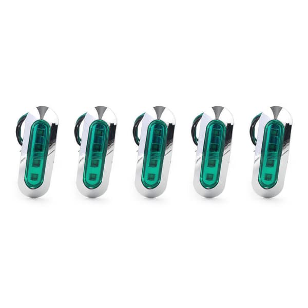 5x Grønne 4 LED Side Markering Lys til Bil Lastbil Trailer Pickup 12V 24V