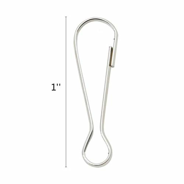 100 stk 304 rustfritt stål metallfjærkrok, anti-rust kabelspennekrok, nøkkelring 1 tomme 25mm