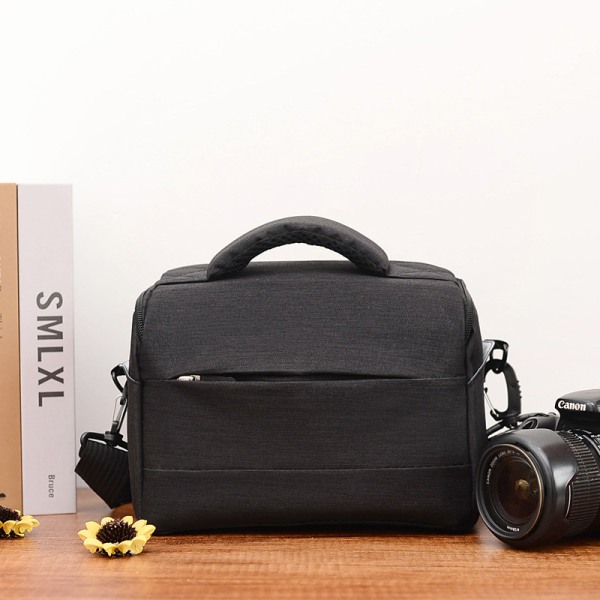 black SLR Camera Bag Waterproof Digital Camera Shoulder Bag Protective Cover for Camera Lenses and Small Accessories 24x14x16cm