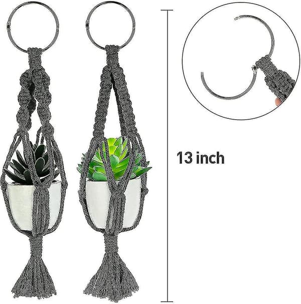 13 tuuman mini macrame-kasviteline, söpöt auton lisävarusteet, boho-taustapeili