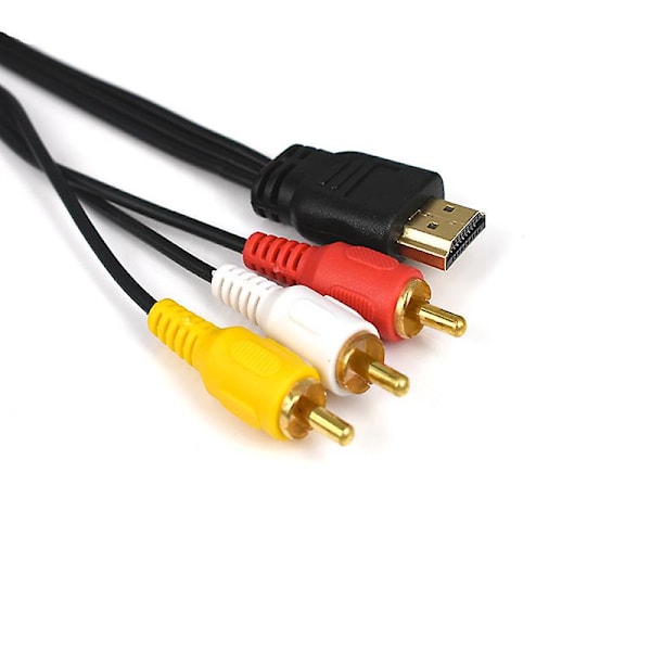 Hdmi til 3x Rca hanner video- og lydadapterkabel 1,5 m