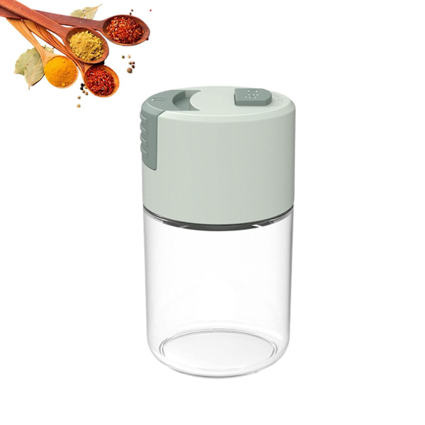 Mätkryddflaska, doseringskryddflaska, köksredskapstillbehör, saltpepparkumminpulverglasburk Green