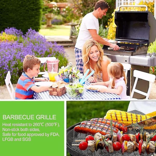 Bbq Grill Mesh Mat Set Non Stick Grilling Mesh Heat Resistant Bbq Mats För Grillning Kött Grönsaker Matlagning Bakning 40CM