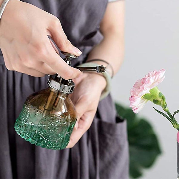 Høykvalitets planteblomster sprayflaske retro preget glass Manuell pressing vanning potte sprayboks hage vanningsverktøy