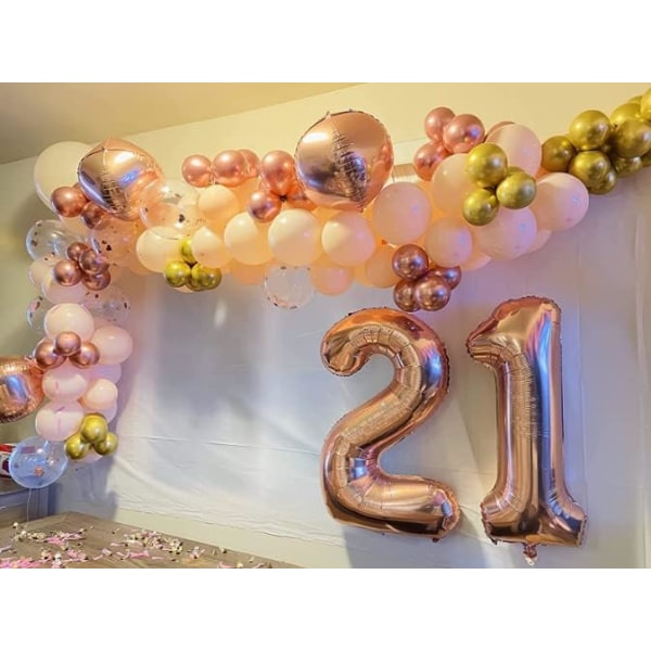 Fødselsdag Nummer Ballon 1 Rose Guld Fødselsdagsdekoration 1 år | 1 års fødselsdagsballon | Fødselsdags helium ballon