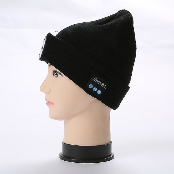 Bluetooth Beanie Led Lighted Hat Med Innebygd Stereo Høyttalere Og Mikrofon, Oppladbar Unisex Usb Headset Strikket Lue