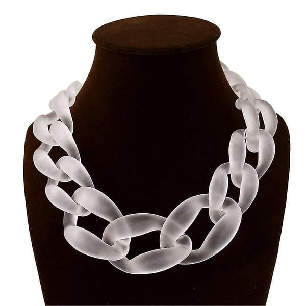 Akryl Krave Chunky Choker Statement Bib Kæde Halskæde Vedhæng Red