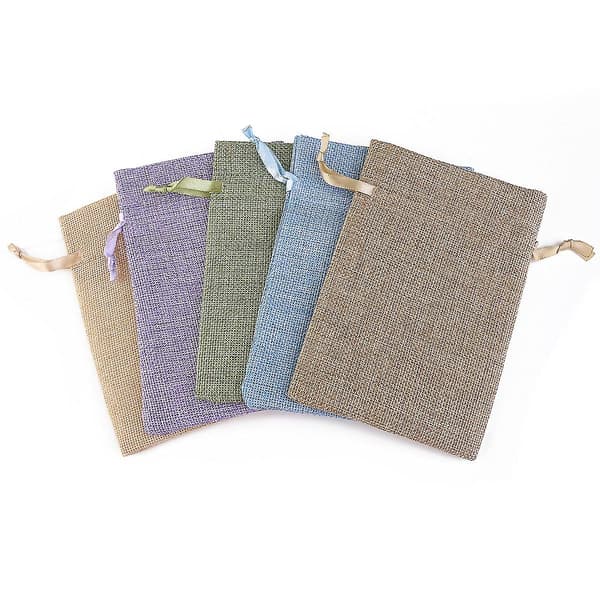 5 stk. Havepose Natural Linen Trækpose til Gave/Fester/Håndværk