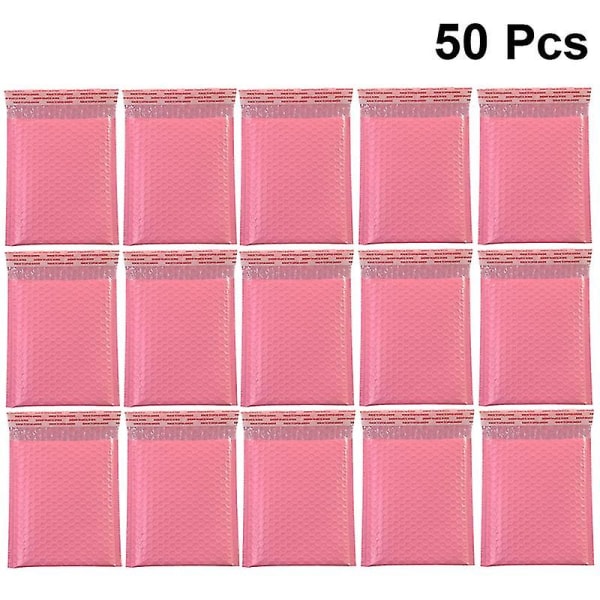 50 st Praktisk bubbelpåse Stötsäker expressleveransförpackningspåse bubbelpåse för hembutikskontor (rosa, 15x11cm)